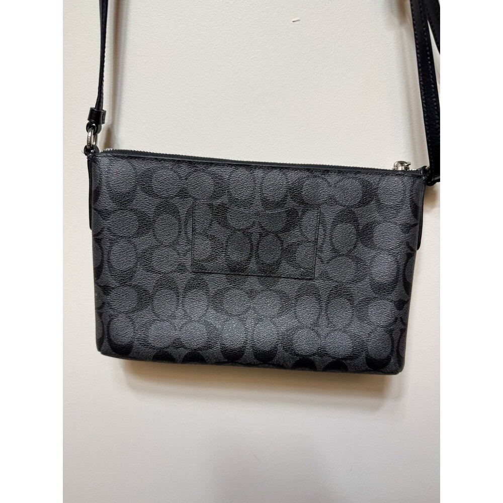 Coach Signature Logo East/West Crossbody Black - Picture 5 of 8